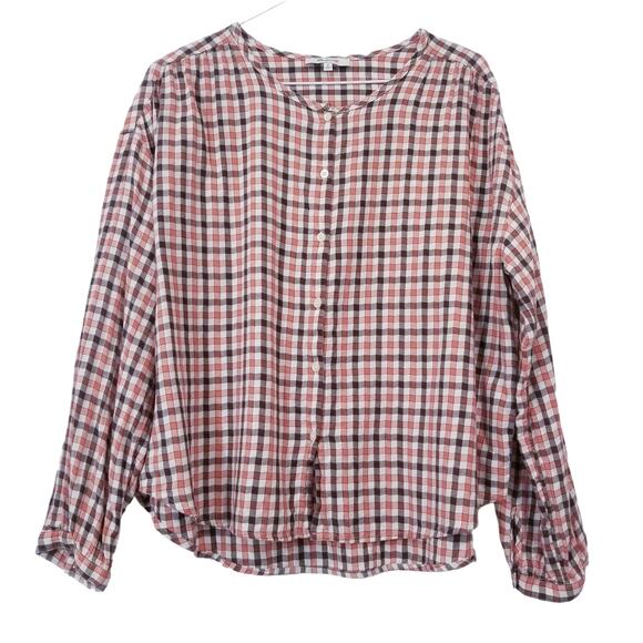 Madewell Plaid Long Sleeves Blouse Button Front - Picture 1 of 8